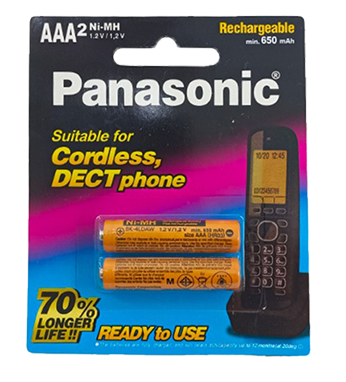 باتری نیم قلم شارژی کارتی 650 میلی آمپر PANASONIC